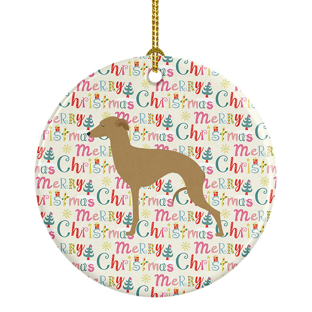 Italian Greyhound Merry Christmas Ceramic Ornament