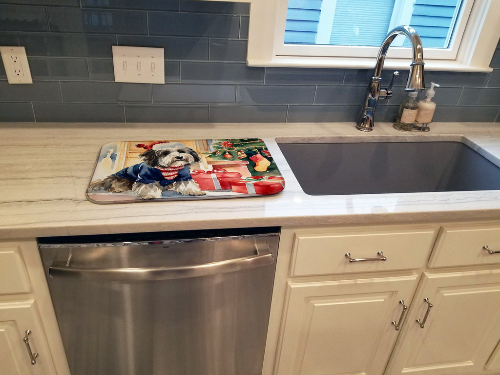 Havanese Cozy Christmas Dish Drying Mat