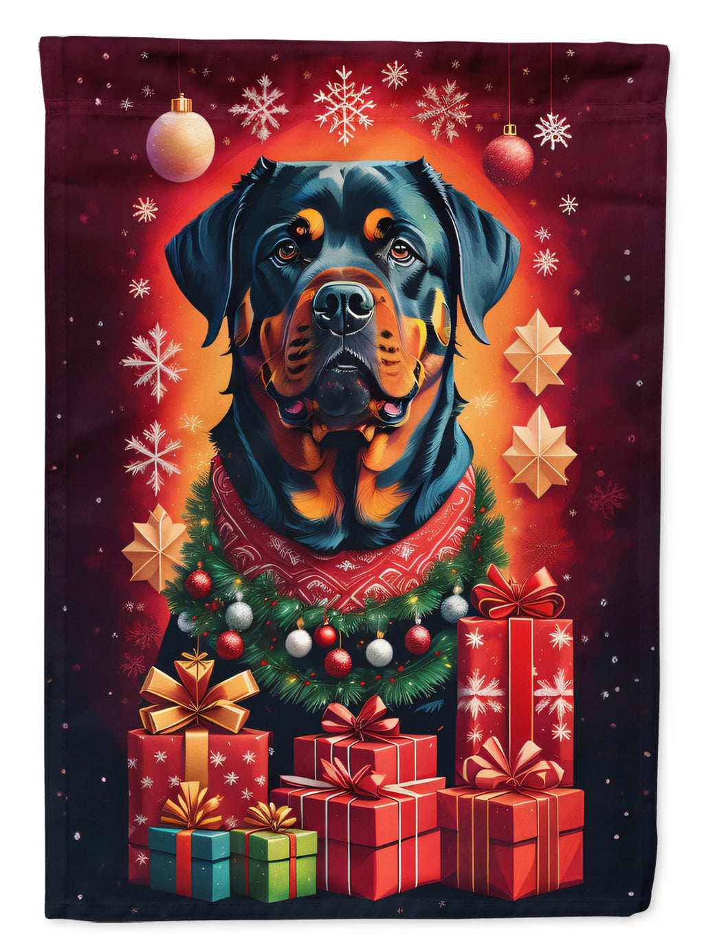 Rottweiler Holiday Christmas Garden Flag