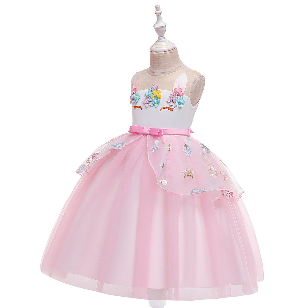 Girls' Christmas Unicorn Princess Dress