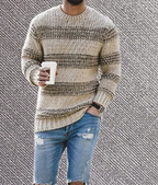 Men's Striped Knit Pullover | Streetwear