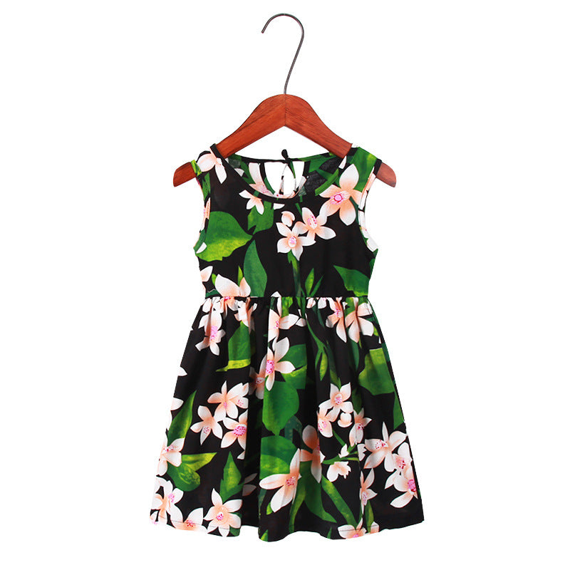 2020 Cute Floral Leaf Princess Dress for Girls