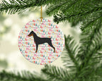 German Pinscher Merry Christmas Ceramic Ornament