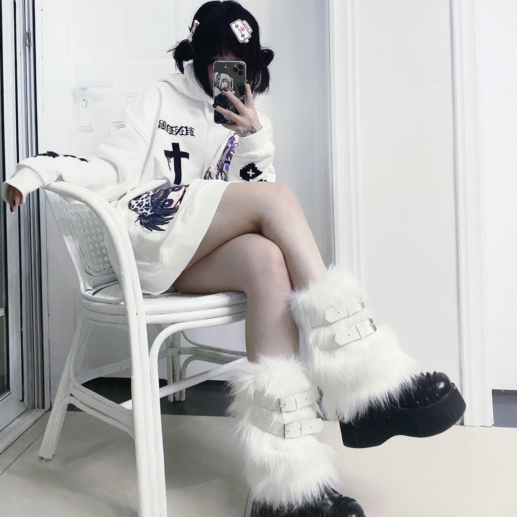 Popular and Cute Printed Loose Hooded Sweater