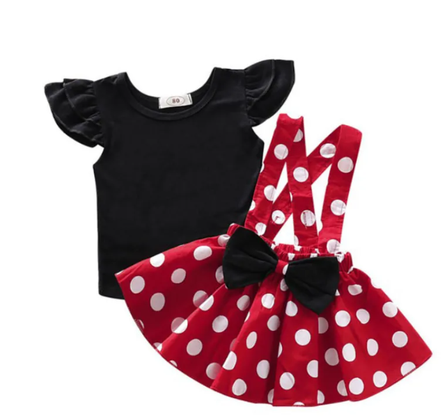 Girls Summer Fly Sleeve Dot Dress