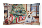 Fox Terrier Cozy Christmas Throw Pillow