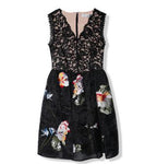 V-Neck Embroidered Sleeveless A-Line Dress for Women