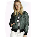Casual Solid Color Bomber Jacket