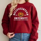 Colorful Pumpkin Printed Halloween Round Neck Sweater