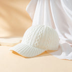 Women's Knitted Wool Solid Color Warm Peaked Cap | Embroidered Cap