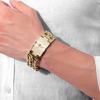 Men's Cross Double Row Cuban Bracelet