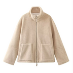 Women's Lamb Wool Turtleneck Woolen Coat
