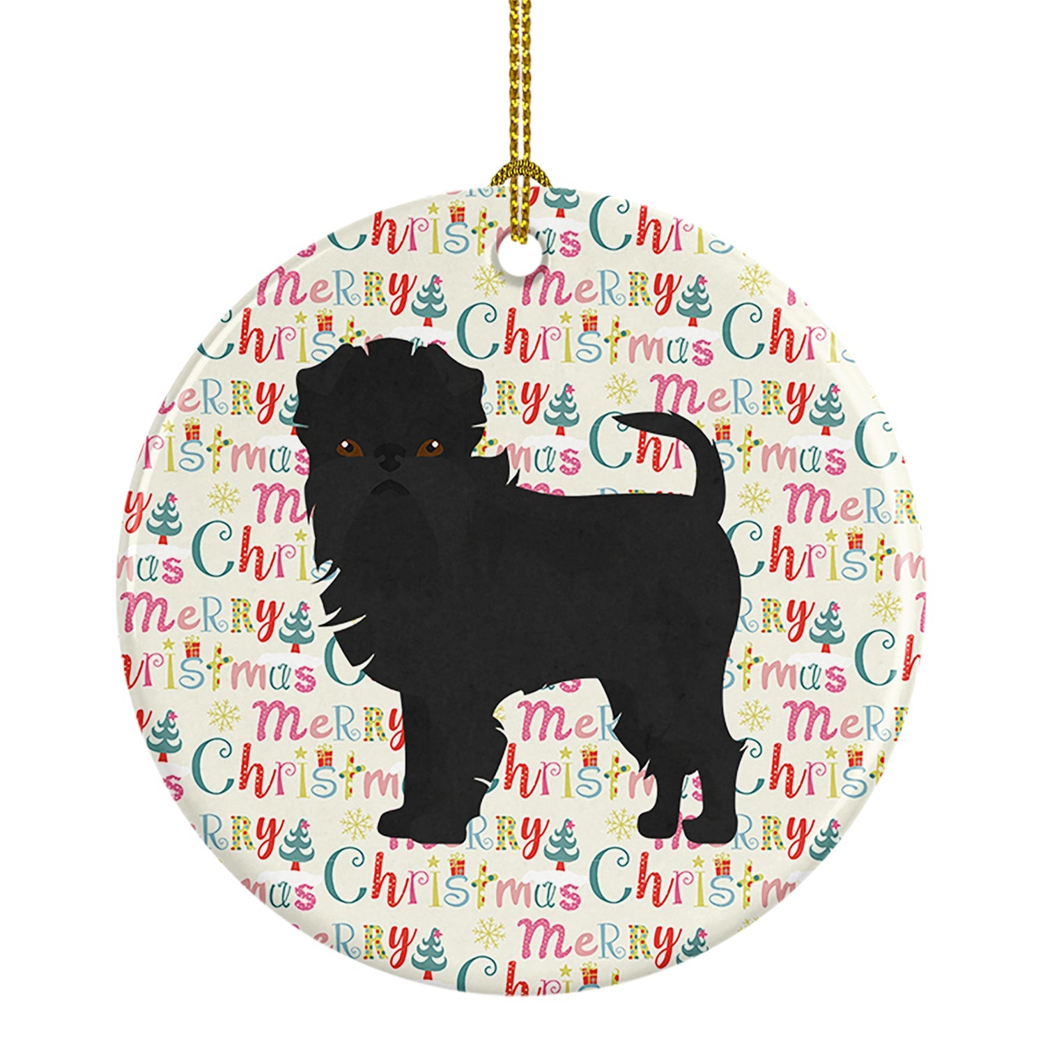 Affenpinscher #2 Merry Christmas Ceramic Ornament