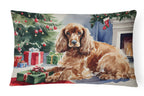 Cocker Spaniel Cozy Christmas Throw Pillow