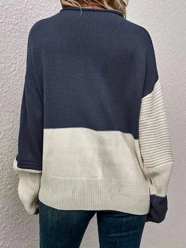 Women's Colorblock Knitted Sweater Pullover | Streetwear