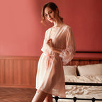 Lace Sleeve Transparent Robe for Women’s Lingerie Set