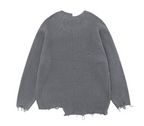 Men's Loose Fit Ripped Lazy Sweater