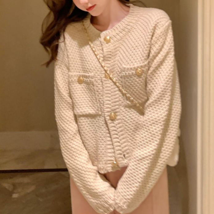 Retro Knitted Cardigan Jacket for Women - Loose Fit