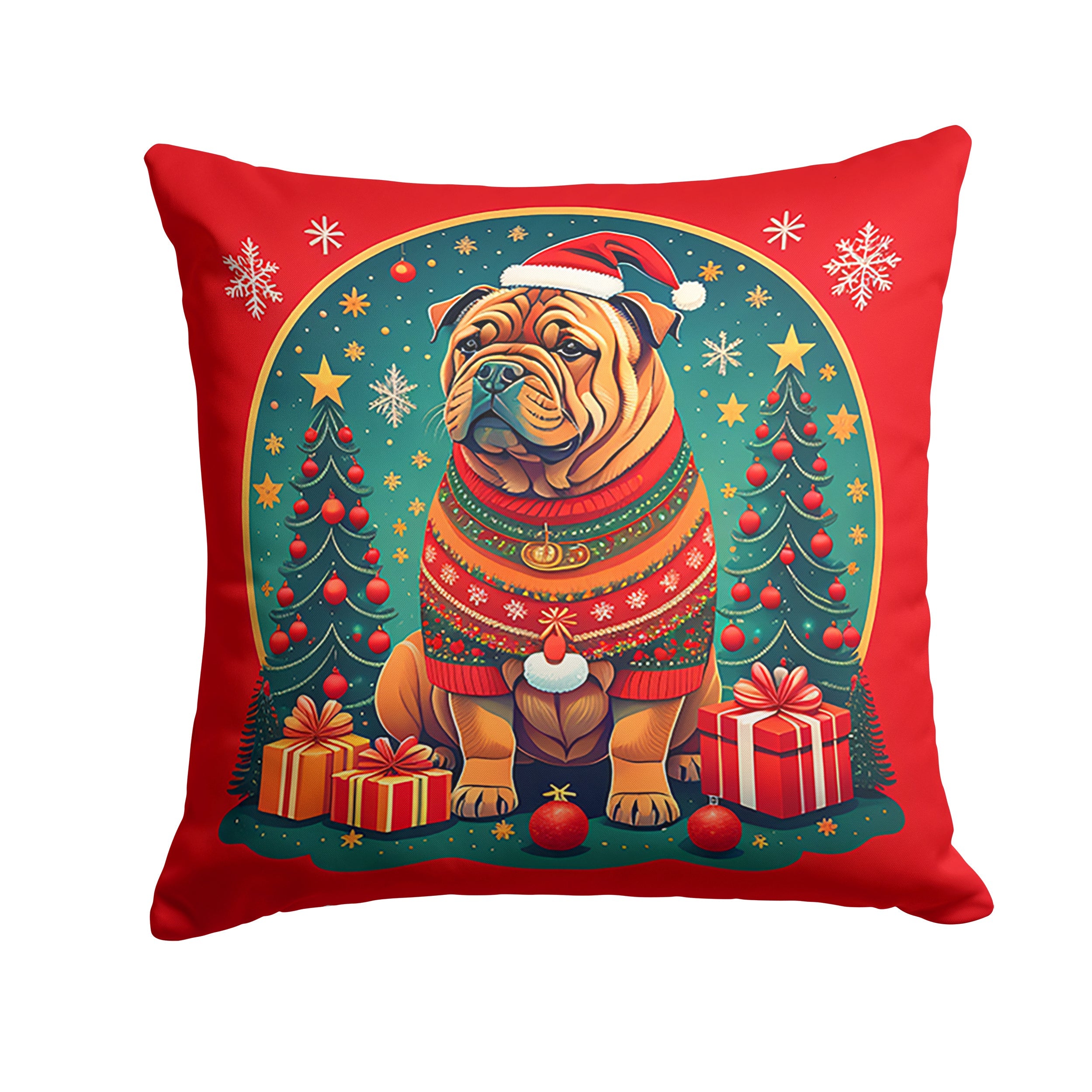 Shar Pei Christmas Throw Pillow