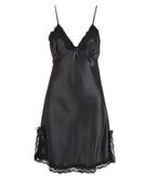 Satin Lace-Trim Slip Nightgown