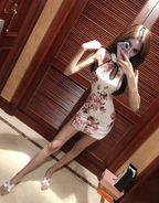 2020 Autumn Women's Sexy Qipao Floral Dress