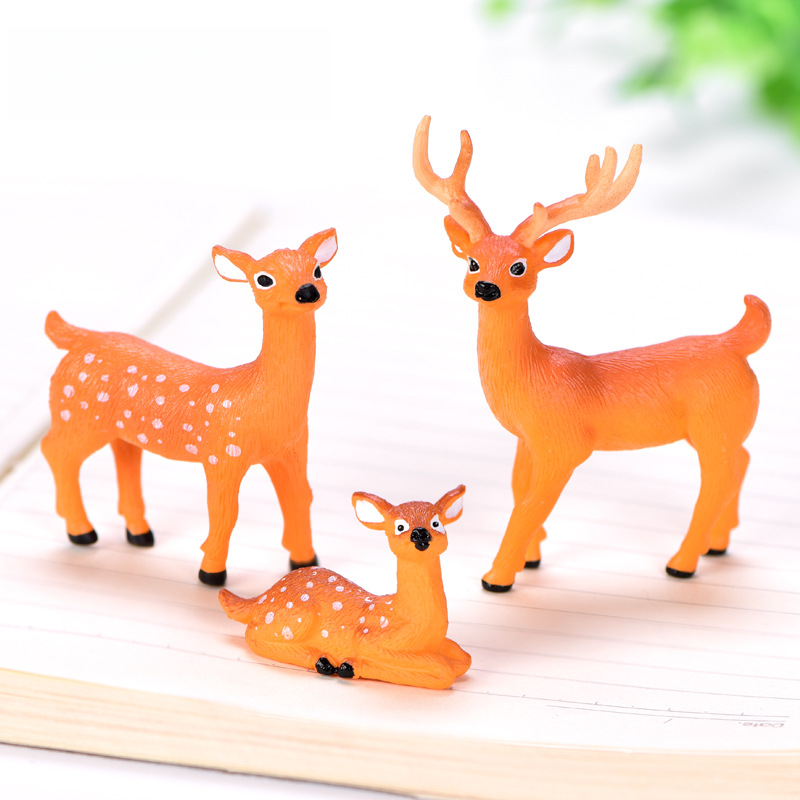 Miniature PVC Landscape Deer Family Keychain Accessories | Accessory
