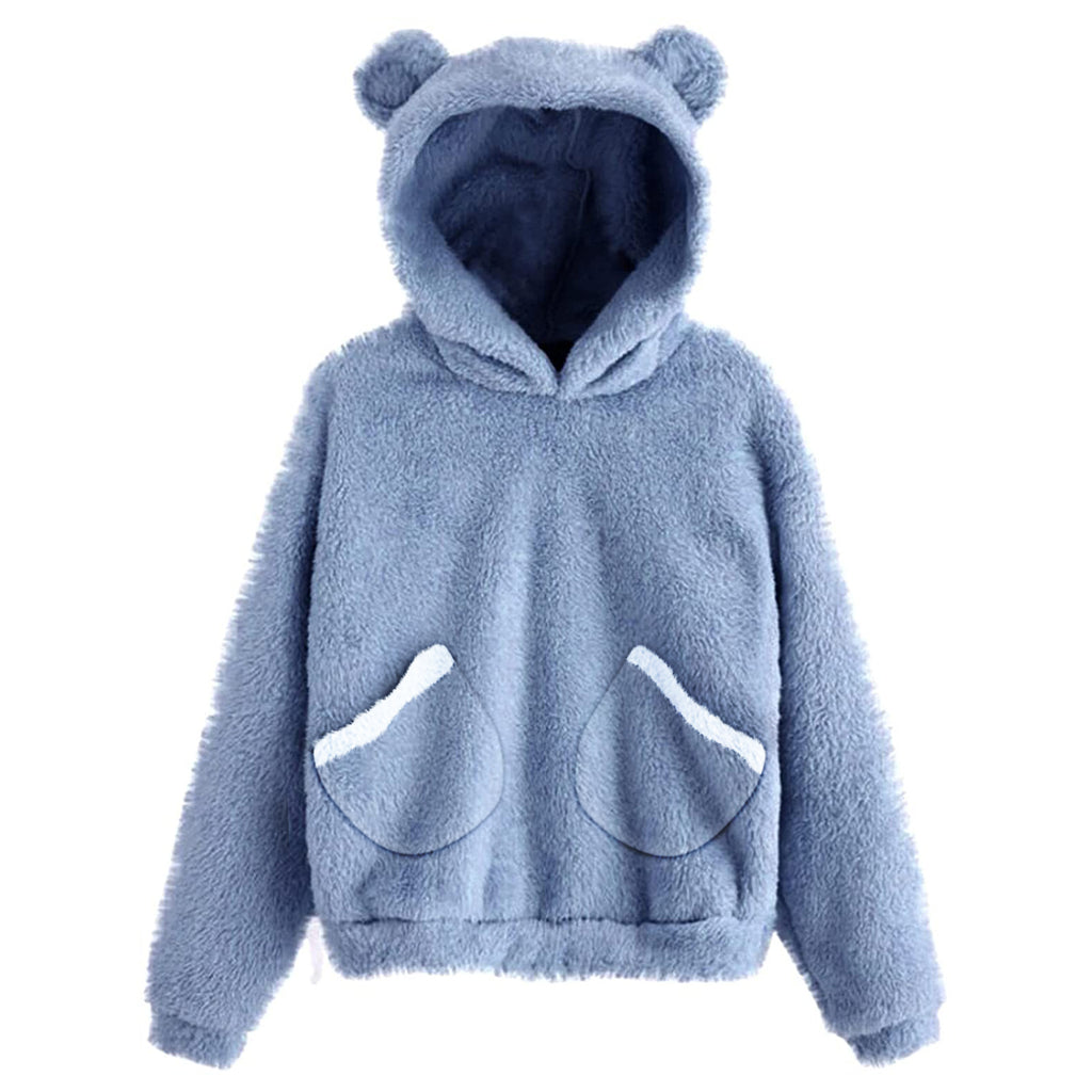 Women's Hooded Warm Sweater with Rabbit Ears Design