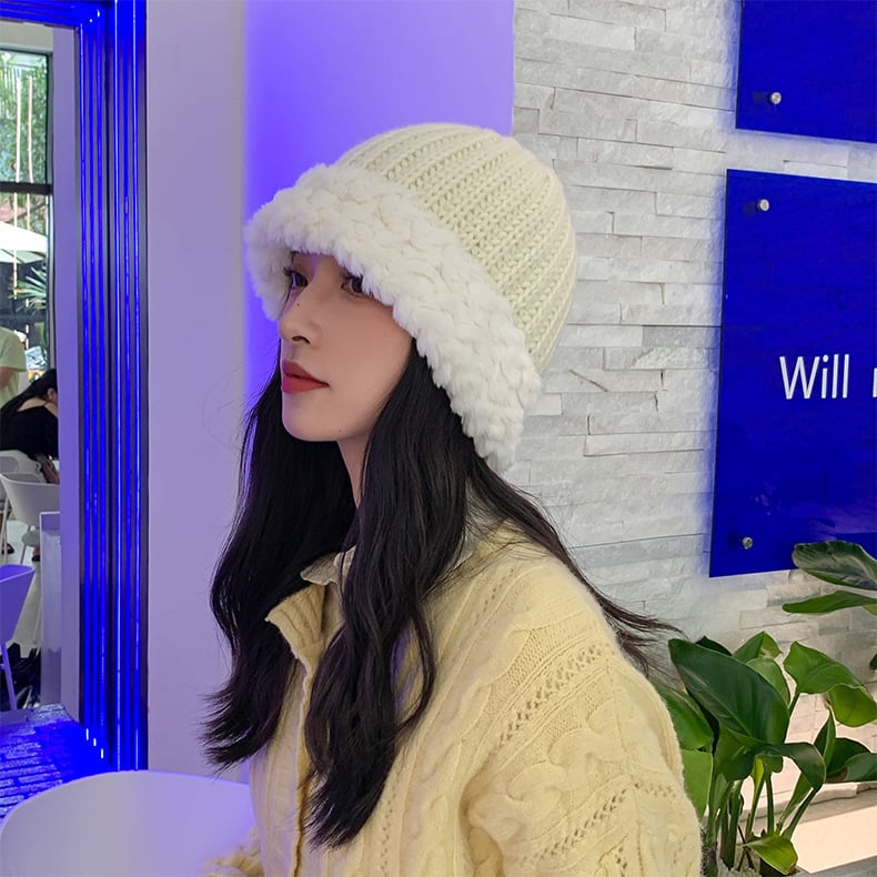 Fashionable Versatile Knitted Wool Hat for Large Heads | Embroidered Cap