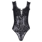 Women's Sheer Lace Backless Bodysuit in New Style