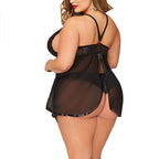 Plus Size Women Sexy Lace Sleepwear Nightgown