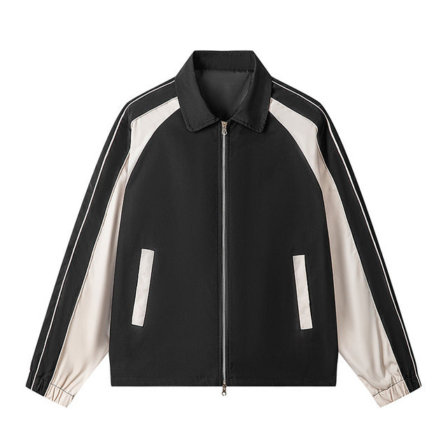 Men's 2024 Spring Lapel Patchwork Printed Jacket