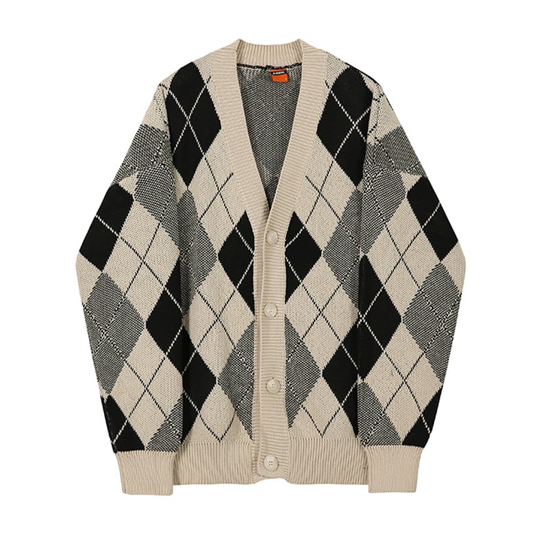 Classic V-Neck Knit Jacket for Men