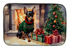 Miniature Pinscher Cozy Christmas Dish Drying Mat