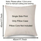 Linen Throw Pillow Case with Christmas Hat & Tree Print | Embroidered Cap