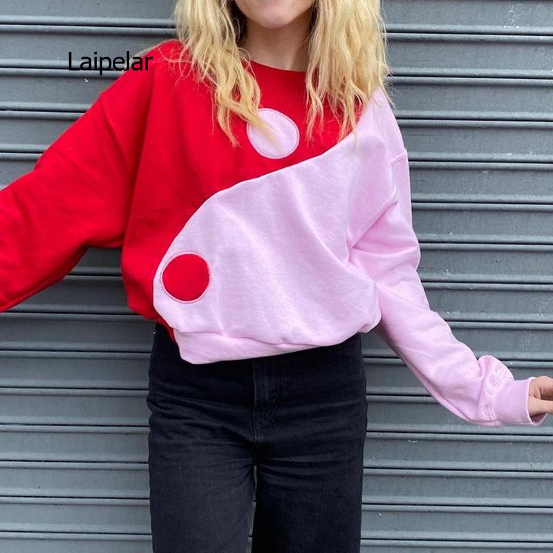 Casual Oversized Pink Hoodie for Women with Contrast Stitching | Streetwear