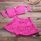 2020 Summer Crochet Bikini Off-Shoulder Top & Skirt