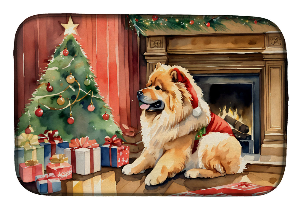Chow Chow Cozy Christmas Dish Drying Mat