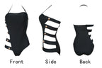 Black Slimming Strapless One-Piece Swimsuit for Women