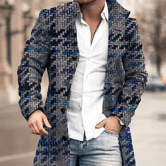 Men's Woolen Stand Collar Casual Coat for Autumn/Winter