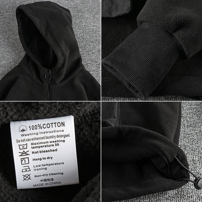 Men's Heavy Double Polar Fleece Half-Neck Hoodie | Streetwear