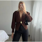 V-Neck Button Cardigan
