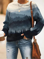 Women's Floral Print Long Sleeve Pullover Sweater | Streetwear