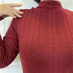 Solid Color Knitted Sweater Base Dress