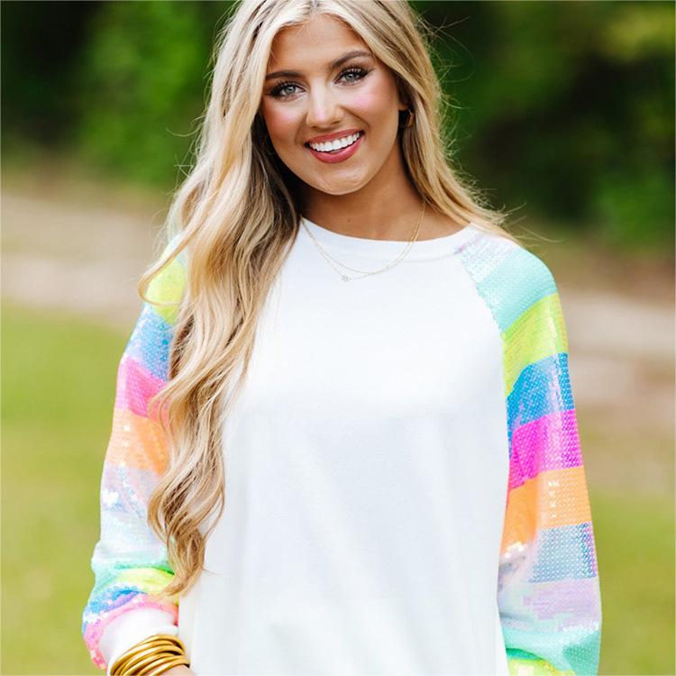Women's Round Neck Long Sleeve Pullover Top | Streetwear
