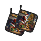 Basenji and Santa Claus Pair of Pot Holders