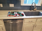 Japanese Spitz Cozy Christmas Dish Drying Mat