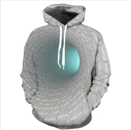 Weiouma Vortex Print Long-Sleeve Hoodie | Streetwear