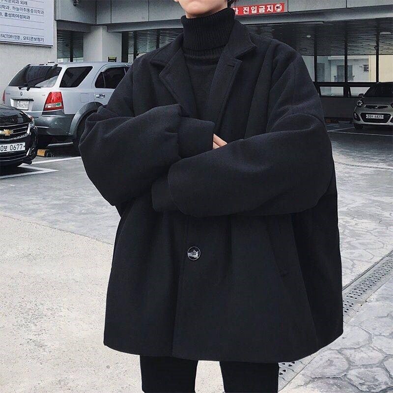 Woolen Mid-Length Trench Coat