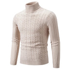 2023 Men's High Neck Twisted Flower Sweater Knitwear