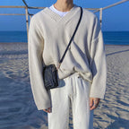 Korean Trend V-neck Sweater for Casual Wear